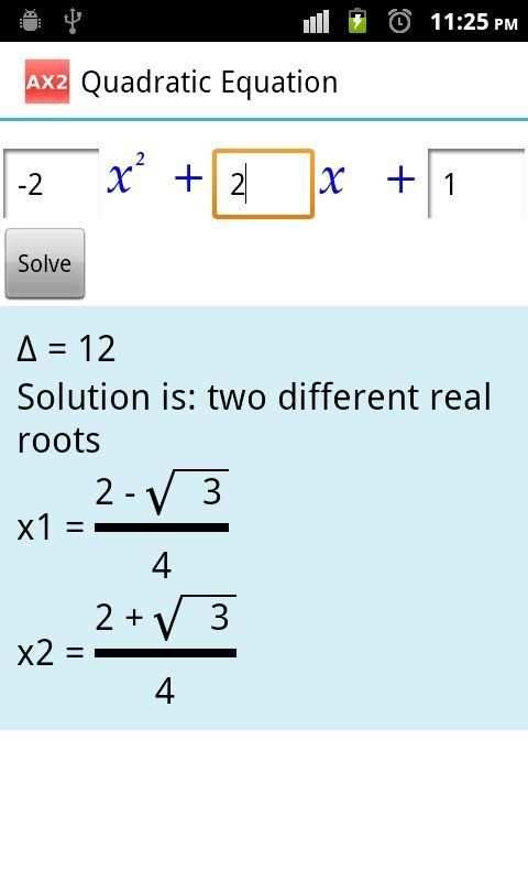 Quadratic Equation AX2 screenshot 2