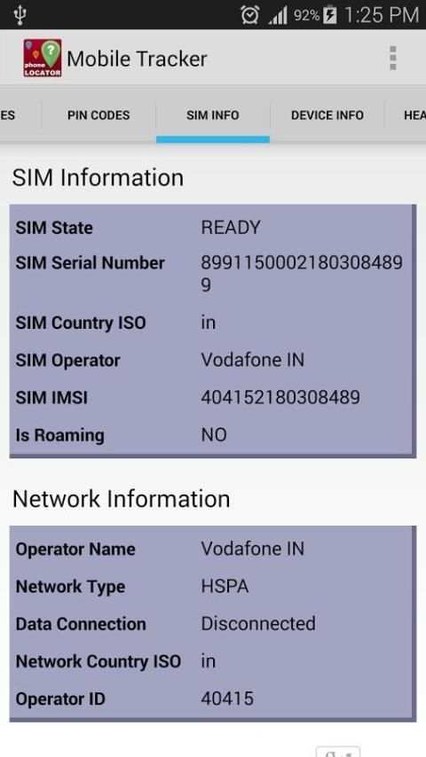 SIM Details and Location Track 4 تصوير الشاشة