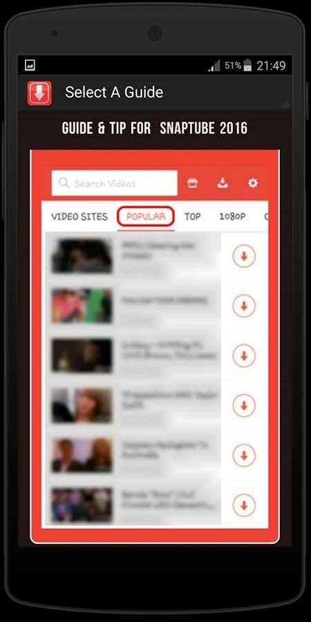 Guide For Snaptube скриншот 1