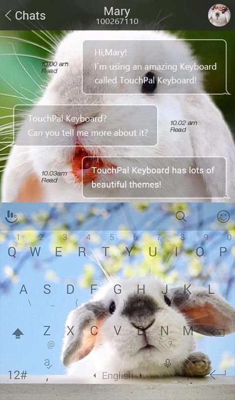 Cute Bunny Keyboard Theme screenshot 4