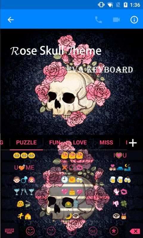 Rose Skull Eva Keyboard -Gifs скриншот 5