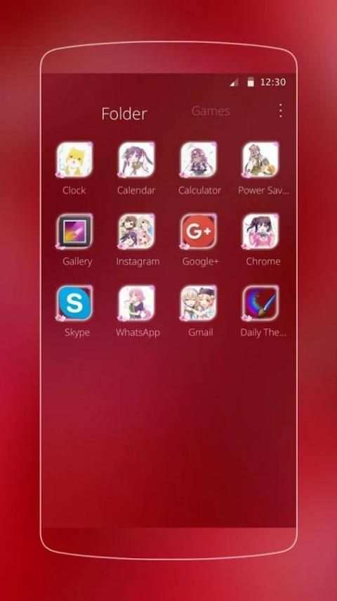 Red rose heart theme screenshot 1
