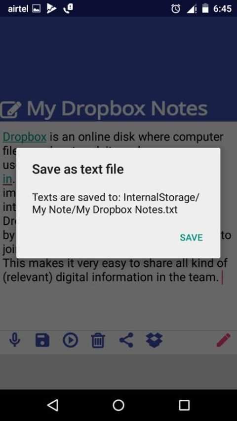 Notes for Dropbox स्क्रीनशॉट 1