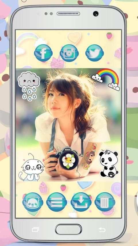 Kawaii Stiker Editor Foto screenshot 1