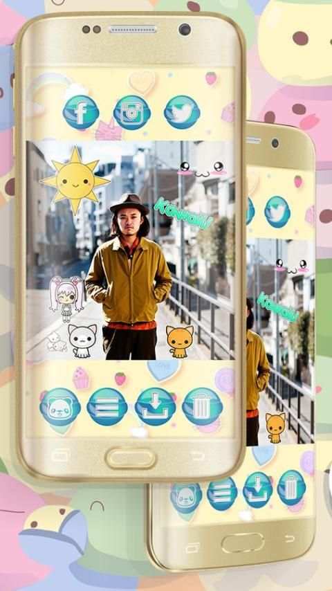 Kawaii Stiker Editor Foto screenshot 3