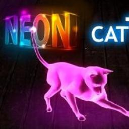 ikon Hologram Kucing Neon