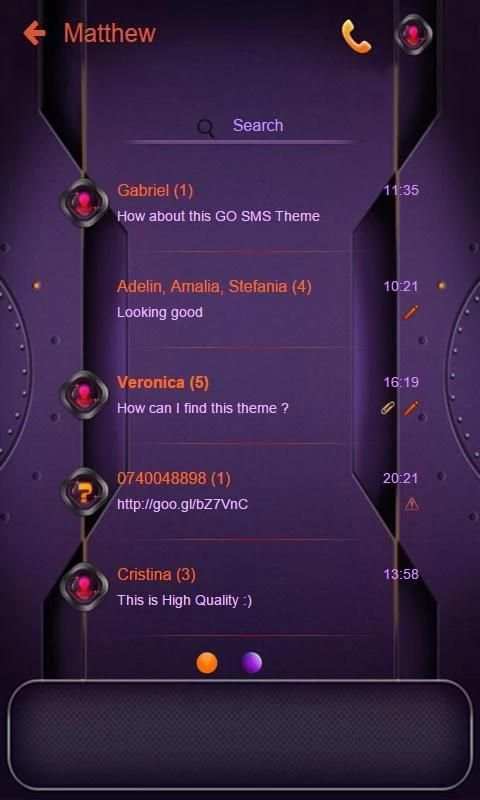 Futuristic GO SMS screenshot 2