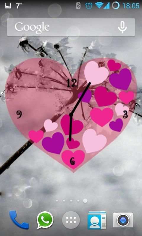 Pink Love Heart Clock Widget screenshot 4