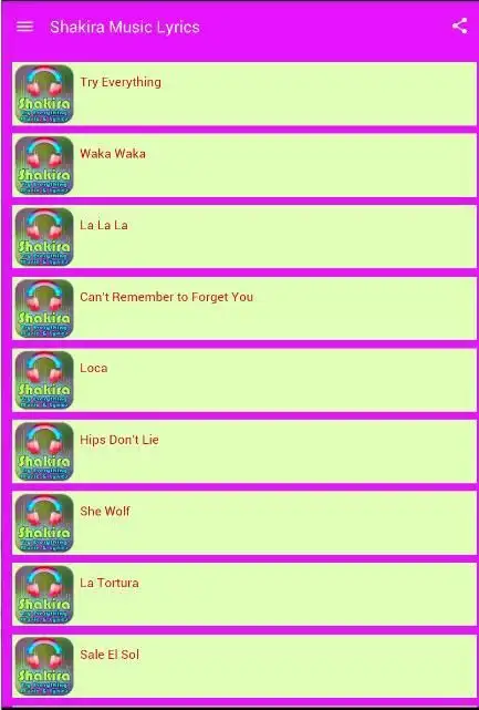 Shakira Music Lyrics На Андроид App Скачать - 9Apps