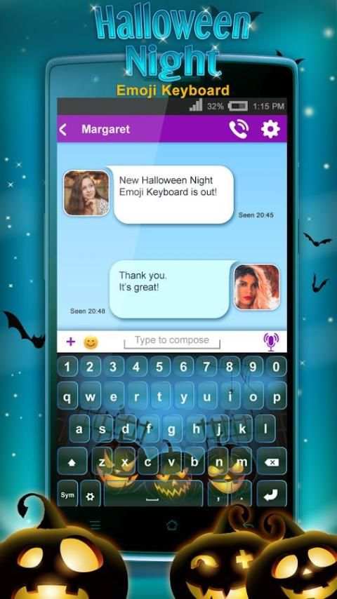 Halloween Night Emoji Keyboard screenshot 1