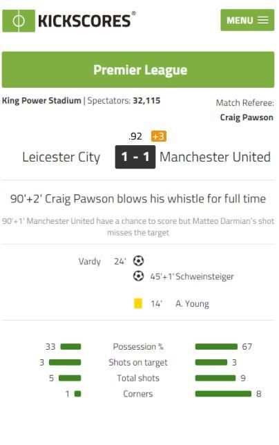 KickScores Football 4 تصوير الشاشة