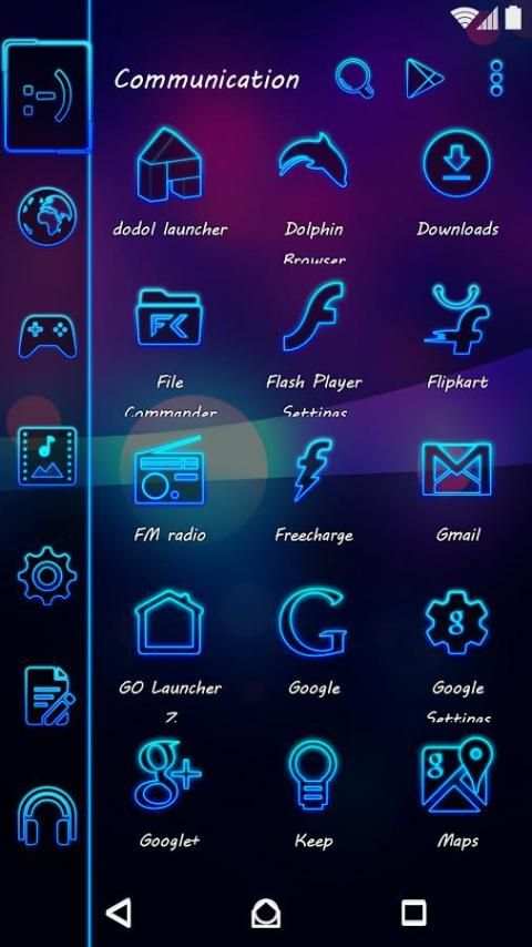Smart Launcher Theme Neon 3 تصوير الشاشة