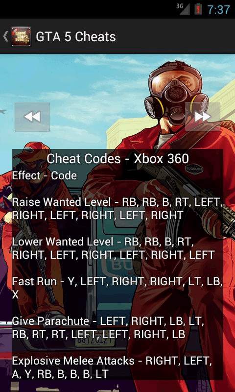 Grand Theft Auto GTA 5 Cheats screenshot 4