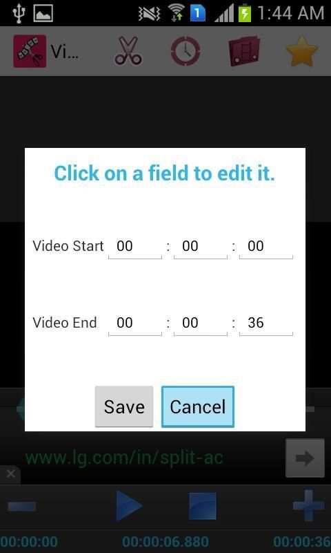 Video Cutter स्क्रीनशॉट 1