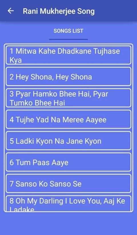 Top 99 Songs of Rani Mukherjee screenshot 7