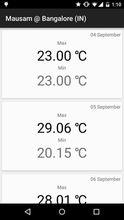 Mausam - Simple Weather App screenshot 1