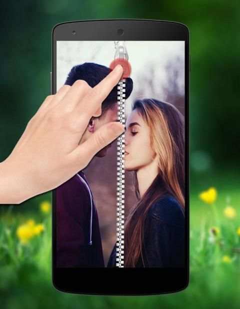 Couple Photo Zipper LockScreen скриншот 5