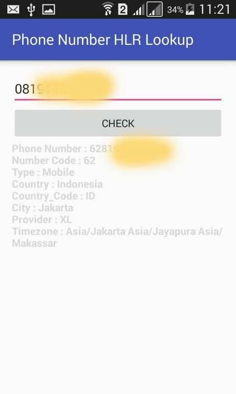 Phone Number HLR Lookup screenshot 1