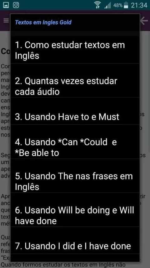 Textos em Inglês - Free screenshot 2