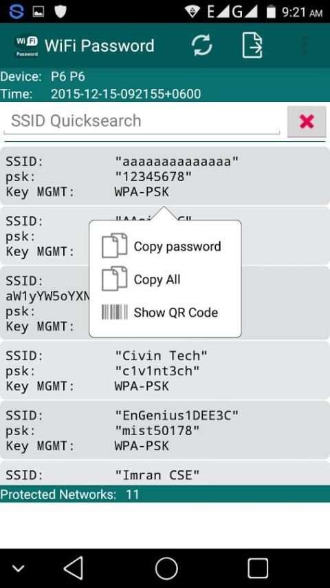 Wifi Password (Root) 4 تصوير الشاشة