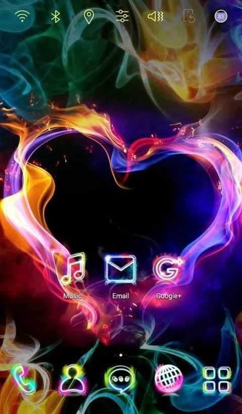 Colorful Heart Launcher theme 4 تصوير الشاشة