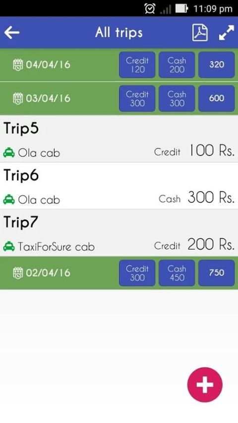 Cab Driver Accountant स्क्रीनशॉट 1