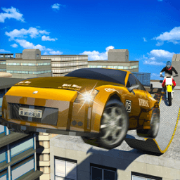 Rooftop Bike Stunts Car Escape icon