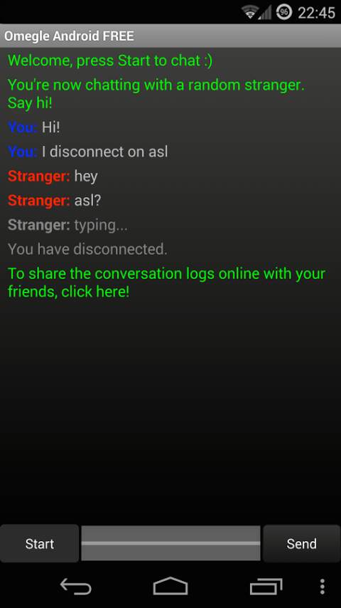 Omegle screenshot 1