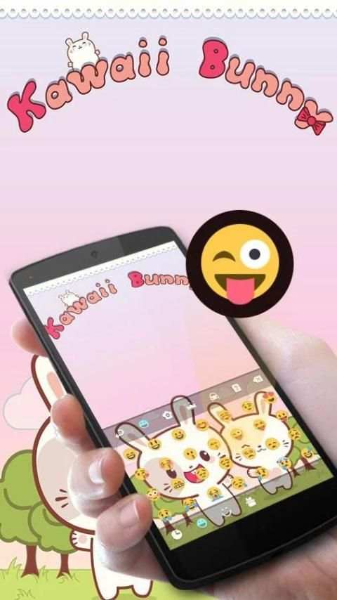 Kawaii Bunny GO Keyboard Theme screenshot 5