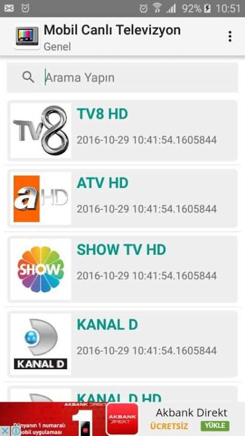 Mobil Canlı Televizyon Yayın screenshot 4