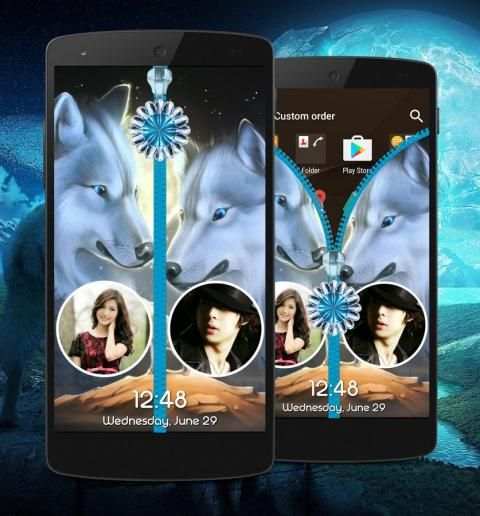 Wolf Zipper Lock Screen स्क्रीनशॉट 5