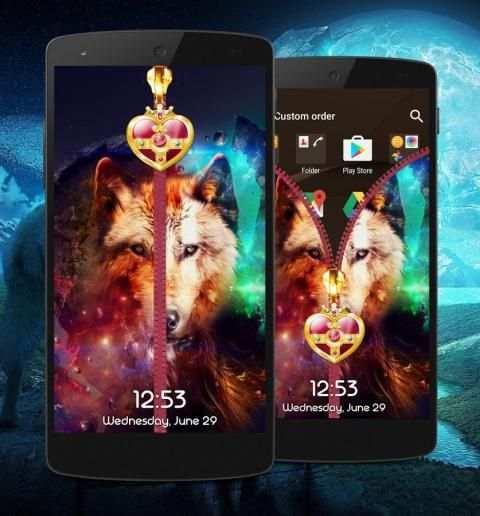 Wolf Zipper Lock Screen स्क्रीनशॉट 4