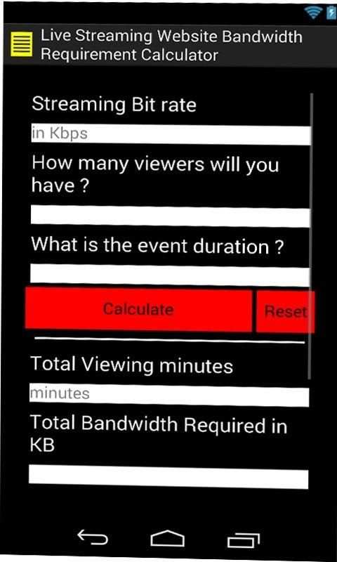 Bandwidth Calculator скриншот 1