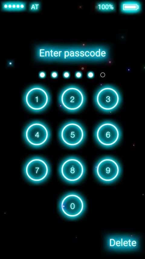 Neon Firefly Lock Screen скриншот 3