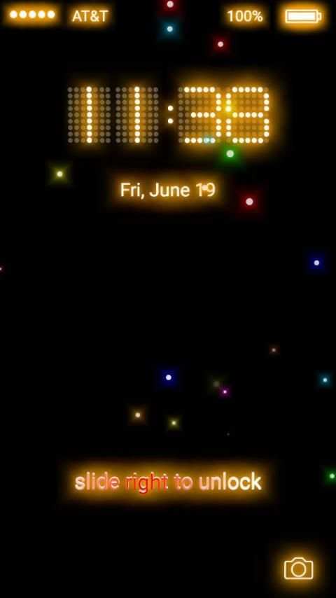 Neon Firefly Lock Screen скриншот 5