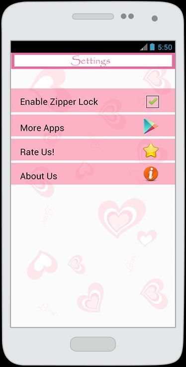 Love Zipper Screen Lock screenshot 1