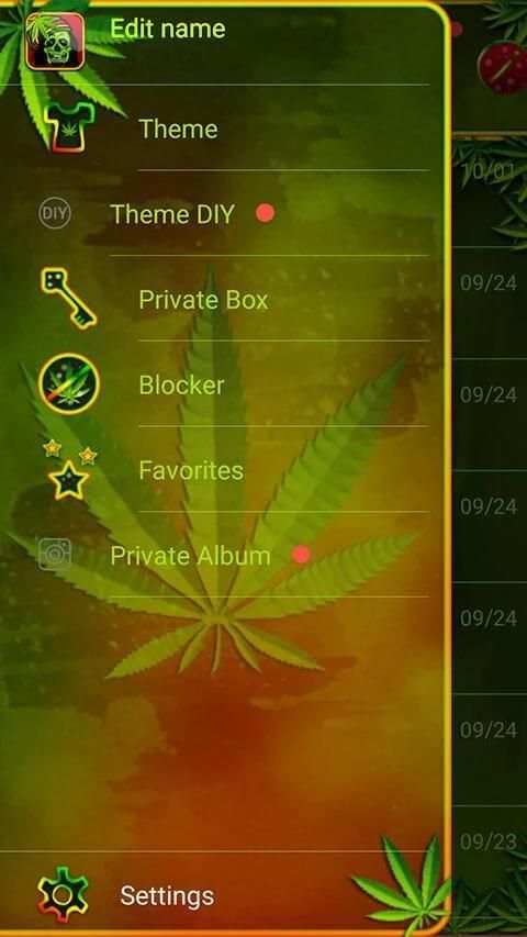 GO SMS Rasta Weed screenshot 2
