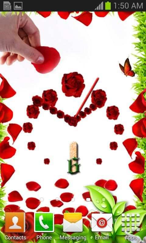Rose Flower Clock 6 تصوير الشاشة