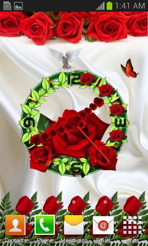 Rose Flower Clock 3 تصوير الشاشة