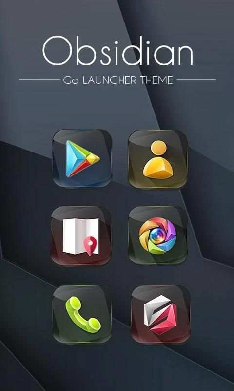 Obsidian GO Launcher Theme 1 تصوير الشاشة
