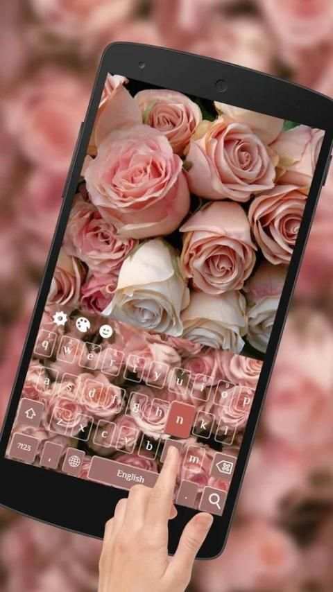 Merah muda Rosa Keyboard Tema screenshot 2