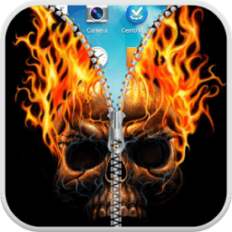 Skull Zipper Lock Screen أيقونة