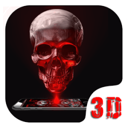 Red Blood Skull 3D Theme иконка
