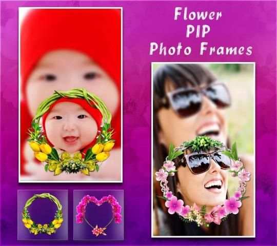 Flower PIP Photo frames स्क्रीनशॉट 1