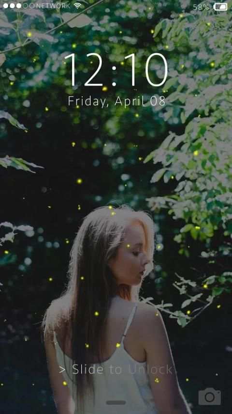 Photo Fireflies lockscreen स्क्रीनशॉट 5
