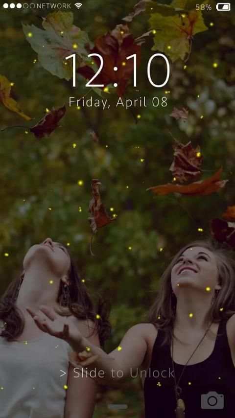Photo Fireflies lockscreen स्क्रीनशॉट 3