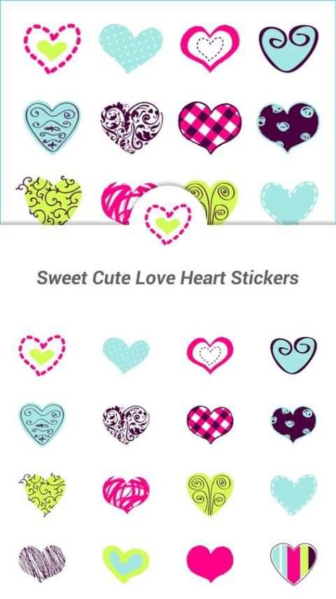 Sweet Cute Love Heart Stickers 5 تصوير الشاشة