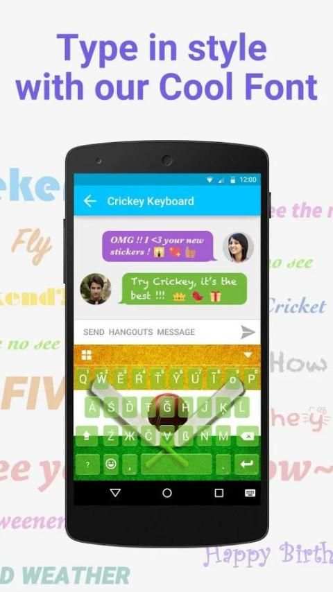 Crickey Keyboard Free Stickers screenshot 4