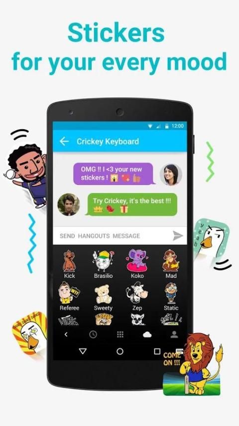 Crickey Keyboard Free Stickers 5 تصوير الشاشة