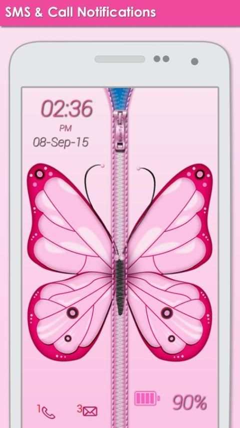 Butterfly Zipper Lock 3 تصوير الشاشة
